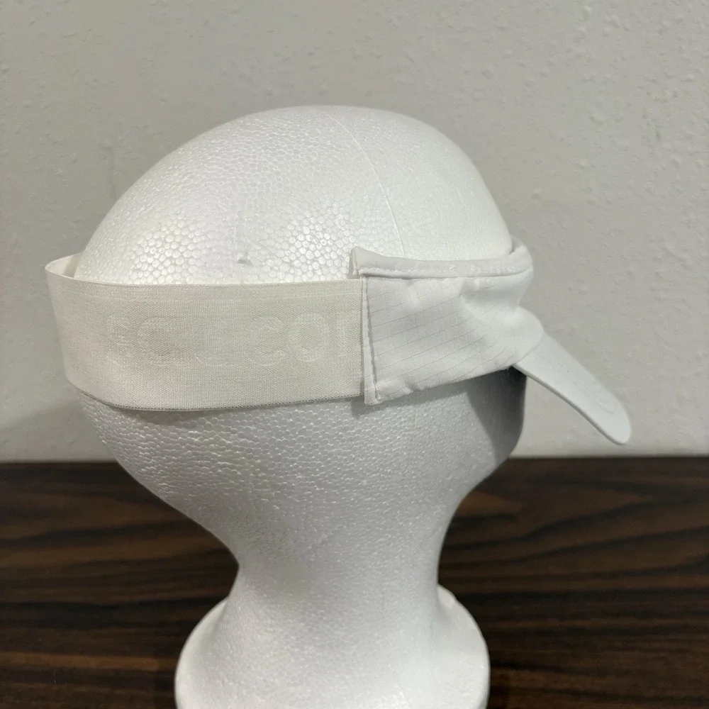 Saucony Running Visor Hat White Lightweight Elastic Stretch Athletic Breathable